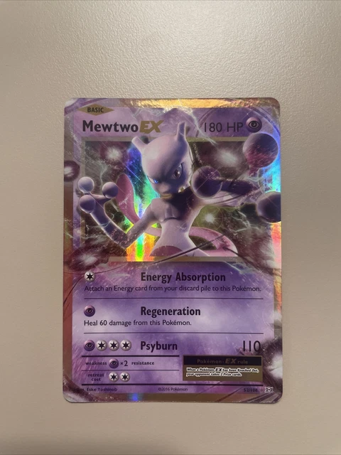 Pokémon Mewtwo EX 52/108 XY Evolutions Near Mint 2016 Holo Ultra Rare Basic TCG