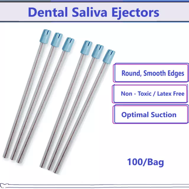 1000/Case Saliva Ejectors Ejector WHITE/BLUE Dental Suction Tips Disposable