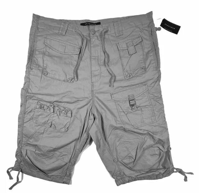 NEW VTG SEAN JOHN Parachute Cargo Y2K 90s Streetwear Flight Shorts 40T Gray