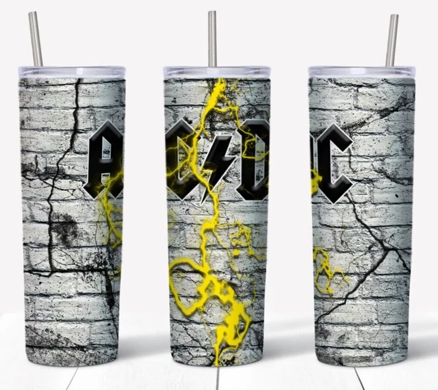 ACDC 20 oz SKINNY TUMBLER Stainless Steel | Gift Ideas Man Cave
