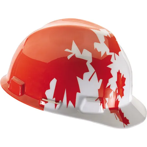 MSA V-Guard Hard Hat safety hamlet Maple Leaf Design Class E and CSA Type 1
