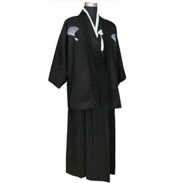 Uomo Giapponese Cardigan Kimono Abito Cosplay Camicia Gonna Costume Retrò Larga