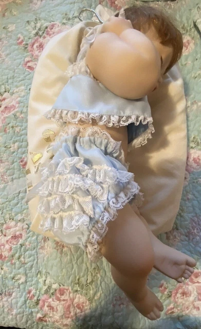 The Ashton Drake Galleries - Good As Gold Porcelain Doll With Cushion 3