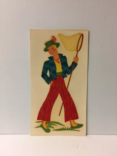 1939 The Meyercord Co. Calcomanía decoración de pared transferencias mujer colorida - código 150