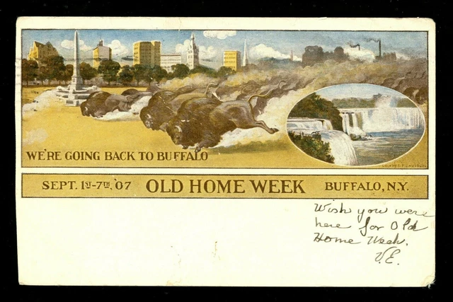Buffalo, New York NY Vintage postcard Old Home Week 1907