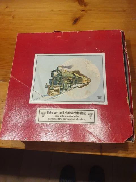 Blechspielzeug Eisenbahn von Kraus Fandor im beschädigten Original Karton