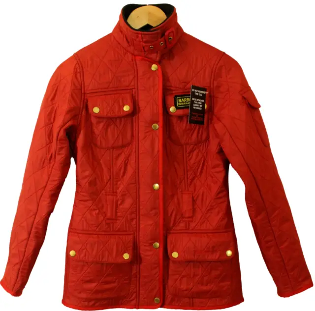 Barbour International Polarquilt Ladies Size 6 Red Quilted Jacket