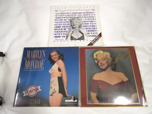 Lot of 3 Vintage Sealed Marilyn Monroe Calendars - 1988 & 1989 - Posters