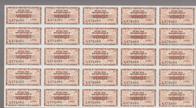 France Cinderellas Fiscal Billets Ration Carburant Auto Ministere 1969-74 NR 21