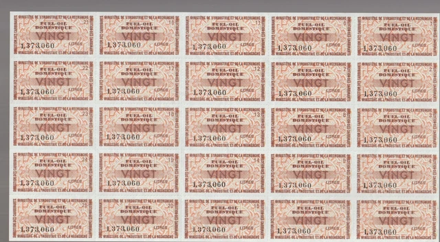 France Cinderellas Fiscal Billets Ration Carburant Auto Ministere 1969-74 NR 21