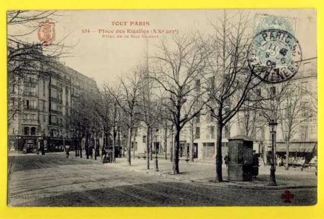 cpa 1906 Collection FLEURY 75 - PARIS Place des RIGOLLES à Mr HERBELIN de LAON