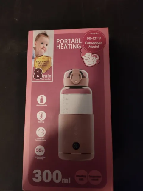 MOMOLIA Portable Water Warmer for Formula Breast milk 10 oz. Rechargeable ~NEW~