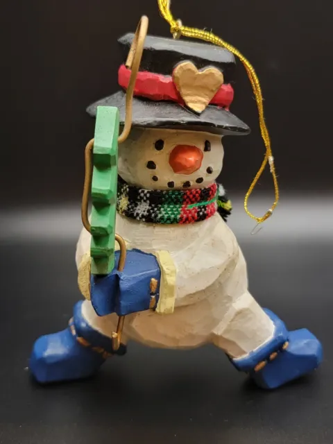 CHRISTMAS ORNAMENT - Snowman with Scarf Christmas Tree - Holiday Collectible