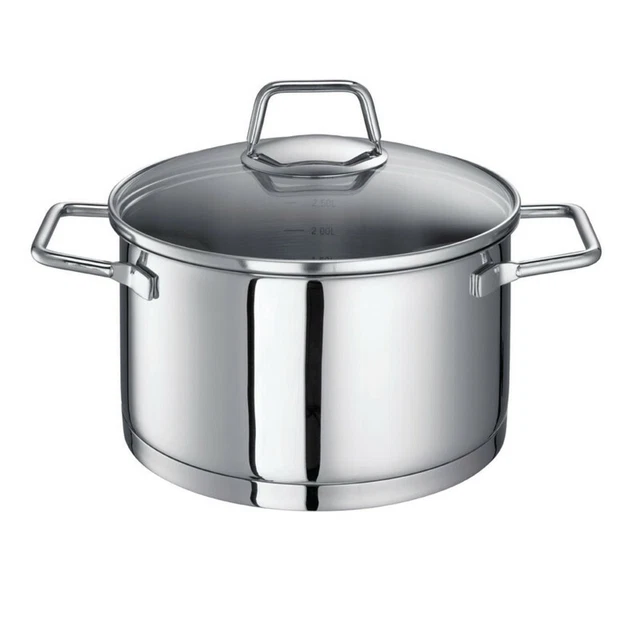Schulte-Ufer Fleischtopf Wega, Schmortopf, Gartopf, Edelstahl 18/10, 20cm, 3.5L