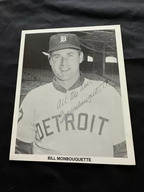 Bill Monbouquette Signed 8X10 Photo Detroit Tigers MLB. Baseball Star DEC 2015