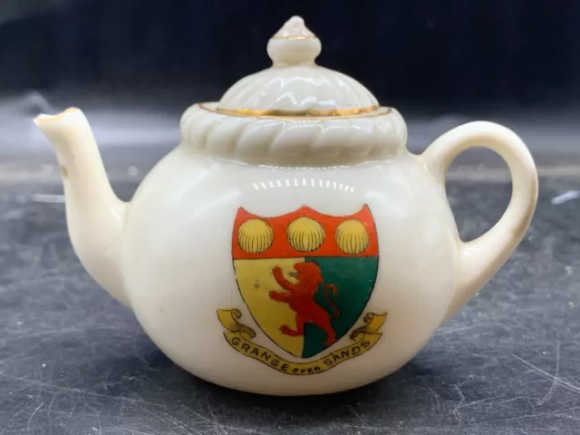 Vintage Grange Over Sands  Arcadian Ware Teapot Crested Ware China