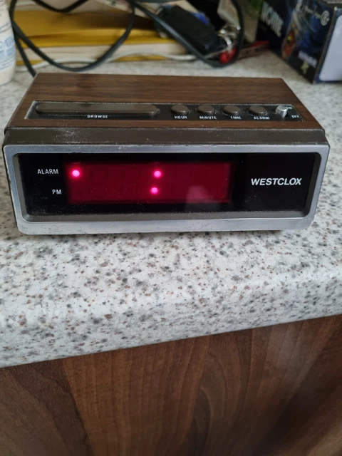 VINTAGE WESTCLOX DIGITAL Wood Grain Alarm Clock $12.86 - PicClick