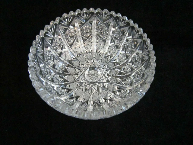 American Brilliant Cut Glass 6" Berry Bowl
