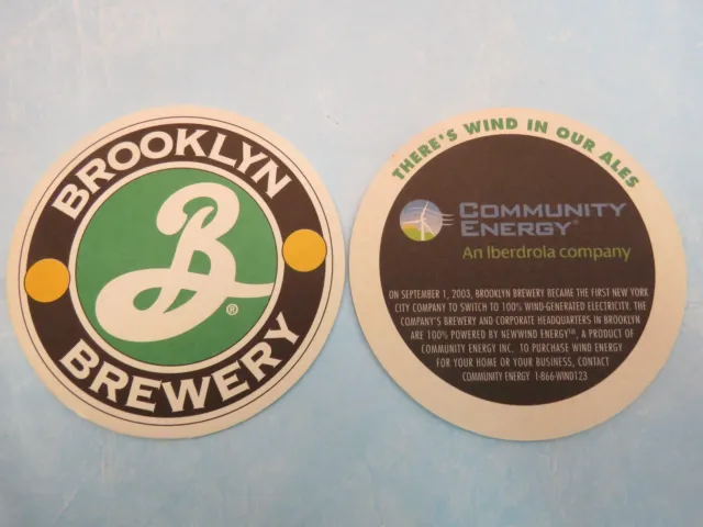 Beer Bar Coaster ~ BROOKLYN Brewery New York ~ Iberdrola Co Wind Generation