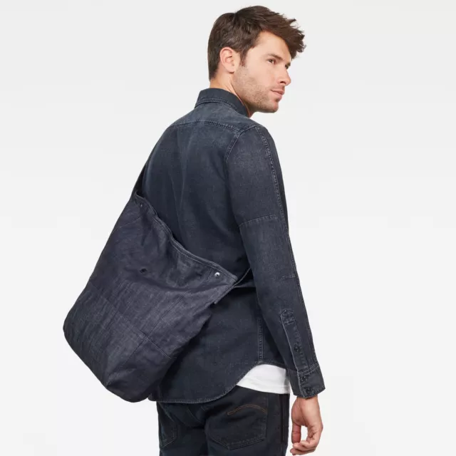 G STAR RAW Khoma Denim Tote Bag Men Navy Used Authentic