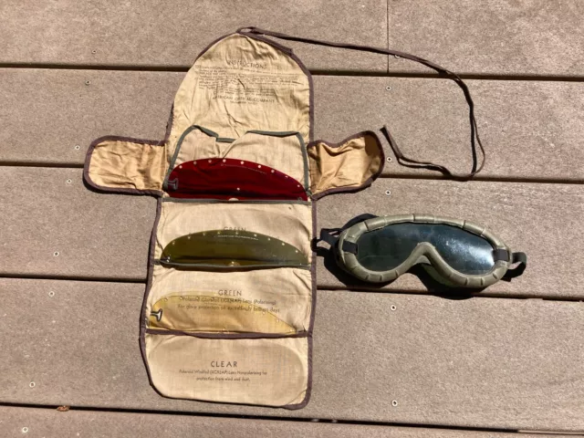WW2 USAAF US Army Air Force POLAROID GOGGLE LENS KIT NO. 1068 Field Gear WW2 USAAF US Army Air Force POLAROID GOGGLE LENS KIT NO. 1068 Field Gear