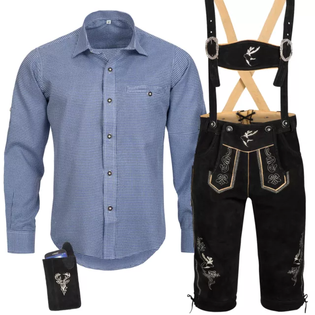 Costumes Set Mens Costumes Leather Pants with Costume Strap Shirt Bag Oktoberfest