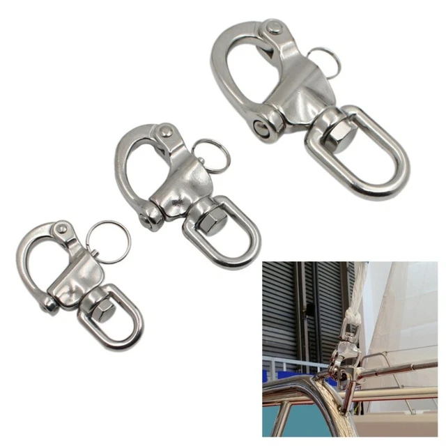 STAINLESS STEEL SWIVEL Shackle Quick Release Boats Anchors Chain Eye