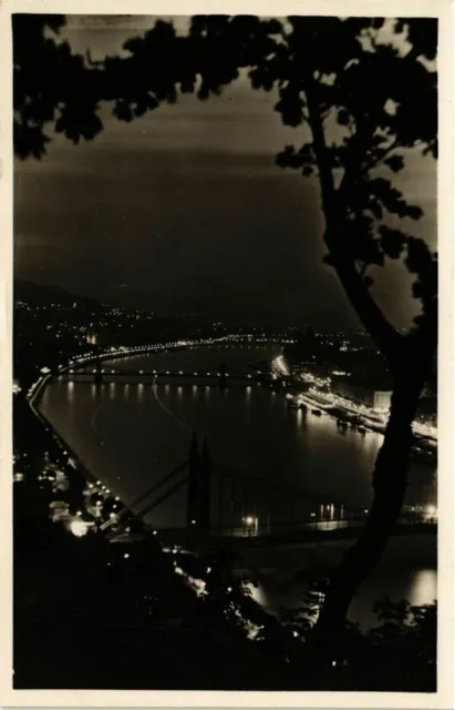 CPA view of Budapest at night HUNGARY (835561)