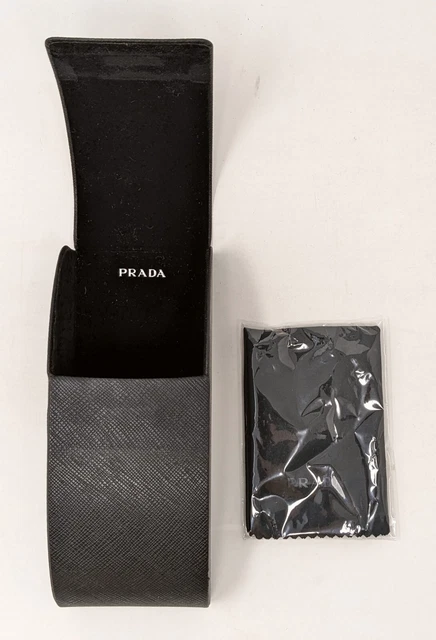 Prada Saffiano Black Sunglasses Eyeglasses Hard Case & Cleaning Cloth ONLY