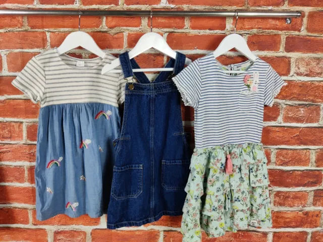 Girls Bundle Age 4-5 Years Next Mantaray Summer Dress Denim Pinafore Kids 110Cm