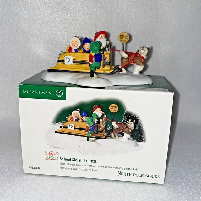 Dept 56 Elfland North Pole Series Accessory 56837 ~School Sleigh Express~ Mib