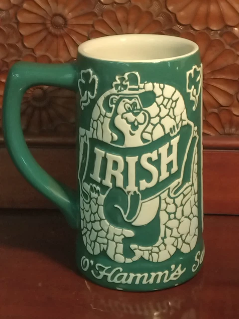 Vintage HAMM'S Beer Salutes The Irish St. Patrick's Day Beer Stein Mug Shamrock