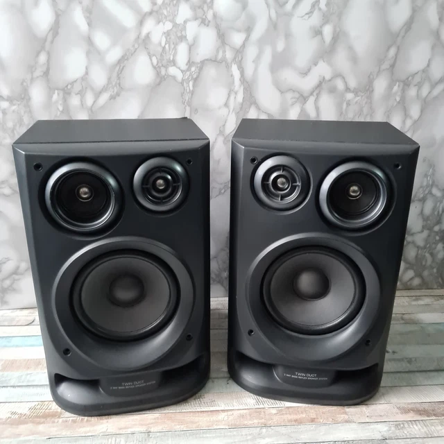 AIWA SXNV150 TWIN Duct 3Way Bass Reflex Speakers 6hms Impedance £34.