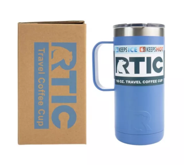 RTIC 16oz Coffee Cup New Style Tumbler w/ New 2019 Twist on Splash Prood Lid