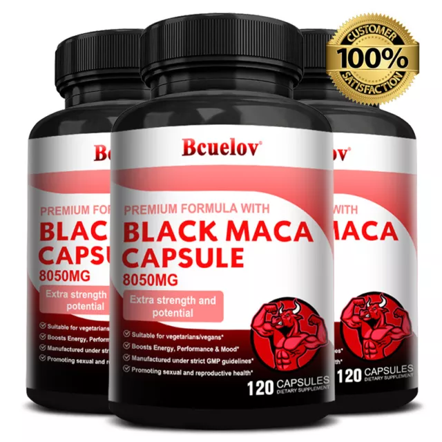 Maca Root 2800mg - 120 Capsules - High Strength Black Maca Extract Capsules