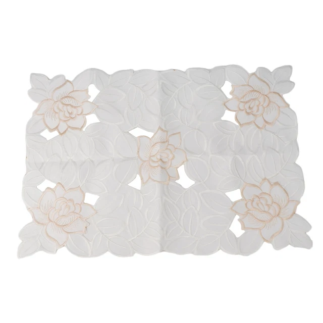 Chemin De Table Déco Avec Cristaux - 30x40 Cm, Tissu Polyester 200 G/m² Résistant Aux Taches, Fini Base 1 Cm, Fabriqué En UE