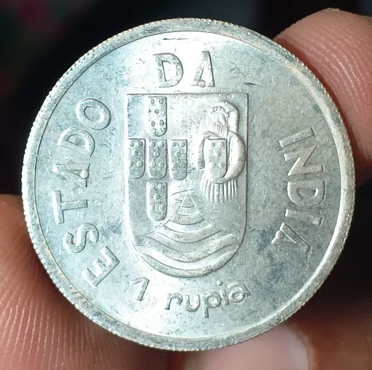 India Portuguese 1935 Silver Rupia UNC #1