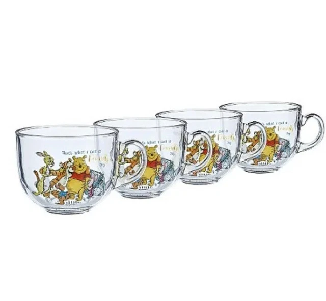 Disney Winnie The Pooh Glass Cappuccino Mug - Set of 4 Disney Winnie The Pooh Glass Cappuccino Mug - Set of 4