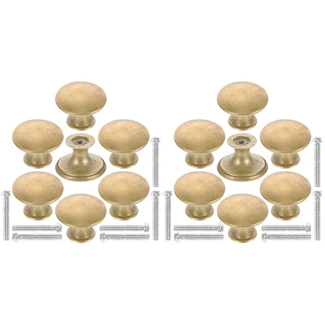 14 Pcs Brass Drawer Knobs Cupboard Drawer Dresser Antique Brass Handle