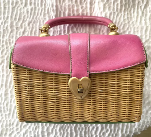 Juicy Couture Wicker Basket Bag VTG Rattan Woven Love P & G Lunchbox Purse Y2k