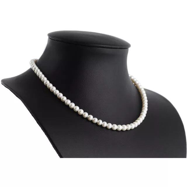 Klassische Perlenkette Kette Collier echte Perlen creme-weiß Brautschmuck Damen