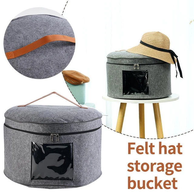 Hat Box Organizer 17" Diameter For Women Men Storage Large Case C-new. Hat S6T2