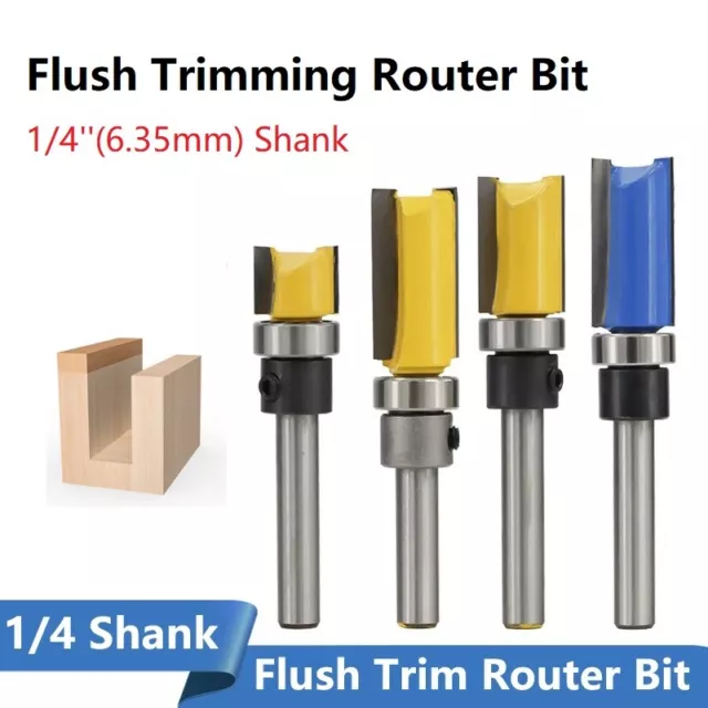 1/4" Shank Top Bearing Flush Trim Pattern Router Bit Milling Cutter Woodworking