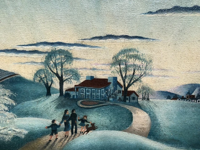 Original WPA Signed Oil on Canvas Like Dale Nichols, Grant Wood Original WPA Signed Oil on Canvas Like Dale Nichols, Grant Wood