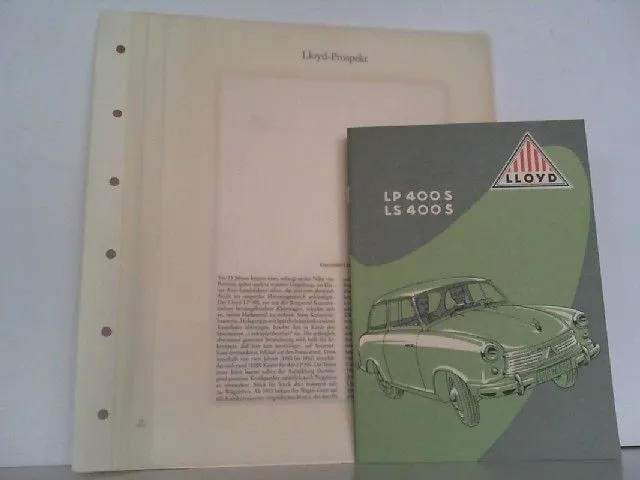 Lloyd - Prospekt. LP 400 S, LS 400 S. Reihe: Automobil Archiv Ergänzungsedition.