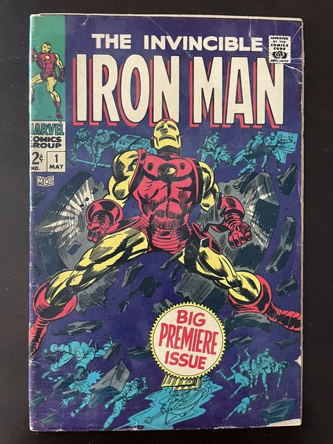 Iron Man #1-1968 Premiere Issue! GD to VG- Marvel Comics. Gene Colan Cover