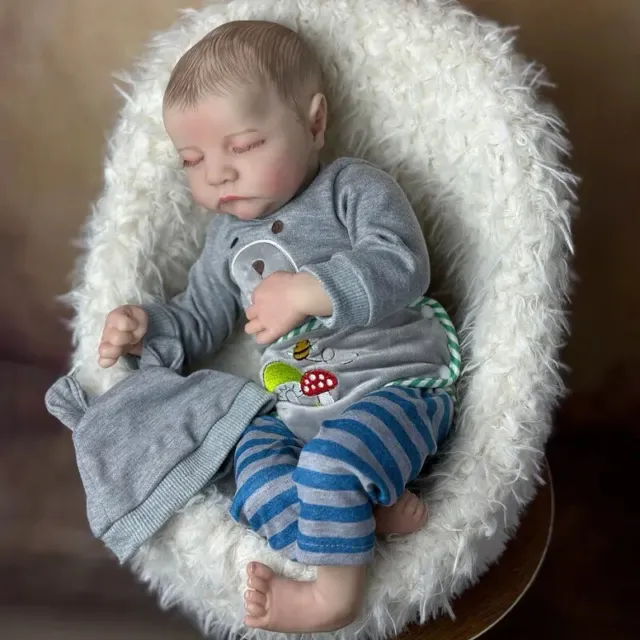 Handmade 45 CM Soft Silicone Reborn Boy Baby Doll Toy Realistic Reborn Baby Doll