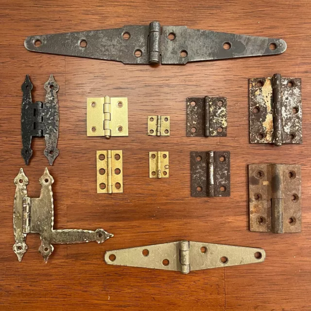 Vintage Cabinet Barn Door Hinges - Strap Hinge, Cast Iron Hinge, Brass Hinge