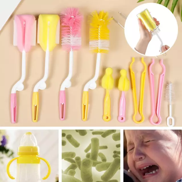 Schnuller Schwamm reiniger Baby Nippel Pinsel Kit Milch-Flaschen-Bürsten-Set