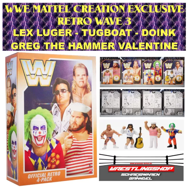 Wwe Mattel Creation Retro Serie 13 - Doink - Lex Luger - Valentine - Elite Basic